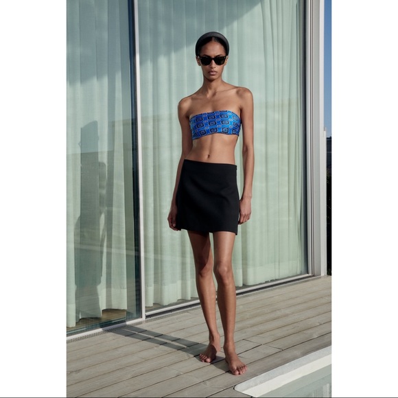Nwt Zara Black Highwaisted Mini Skirt 